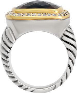 David Yurman Albion Smokey Quartz and Diamond Ring In Sterling Silver and 18k