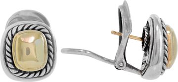 David Yurman Alboin earrings in sterling silver &14k yellow gold