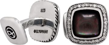 David Yurman Alboin Mother of Pearl and diamond cufflinks