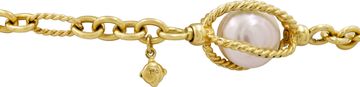 David Yurman Baroque Pearl Caged Lantana Figaro necklace in 18k yellow gold. 34 inch length