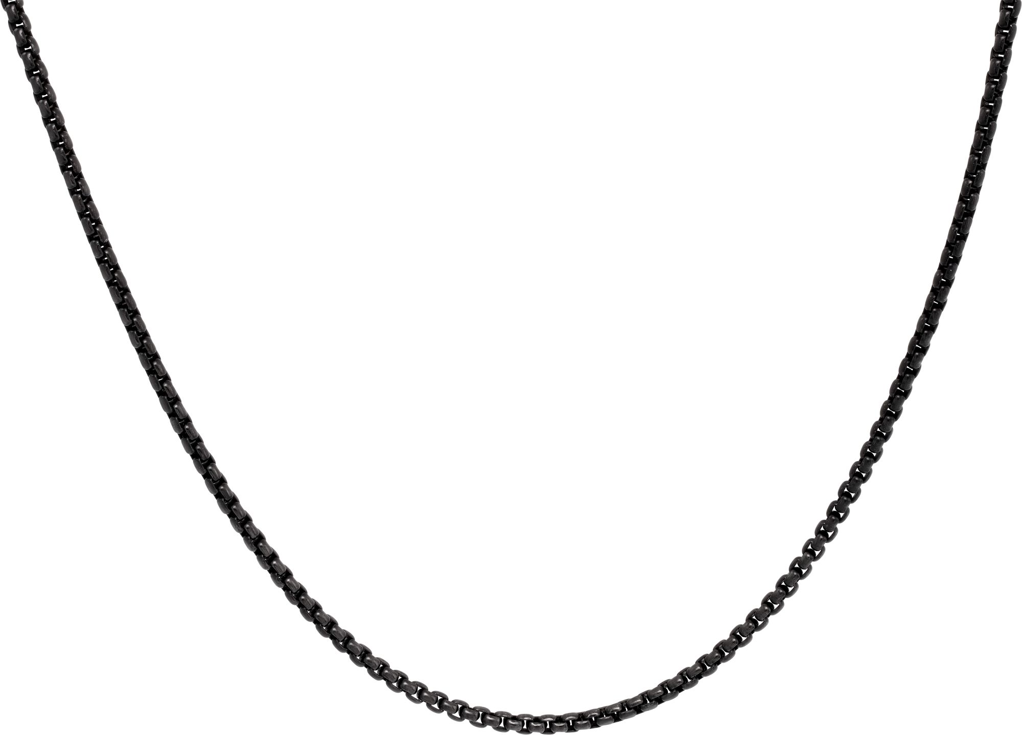 DAVIDYURMAN デヴィッドヤーマン ボックスチェーンネックレス ブラック David Yurman Black Box Chain Necklace in stainless steel | Gray & Sons