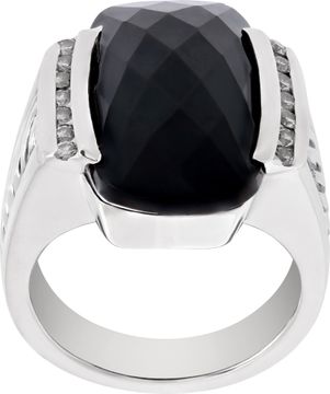 David Yurman Black Onyx Ring With Diamond Accents David Yurman Black Onyx Ring With Diamond Accents