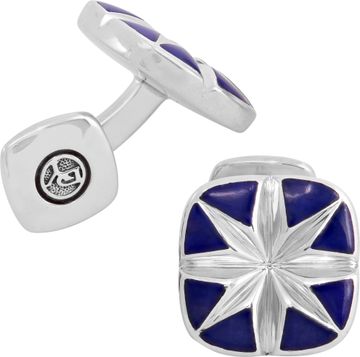 david yurman blue and sterling silver cufflink