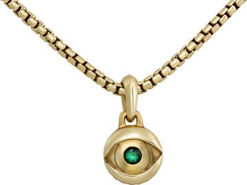 David Yurman box chain with Evil eyes Amulet pendant in 18k yellow gold David Yurman box chain with Evil eyes Amulet pendant in 18k yellow gold