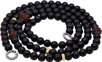 David Yurman Cable Berries with onyx and 18k yellow gold stations