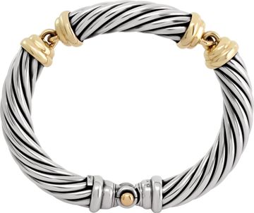 David Yurman Cable Bracelet 10mm sterling silver and 14k yellow gold