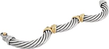 David Yurman Cable Bracelet 10mm sterling silver and 14k yellow gold