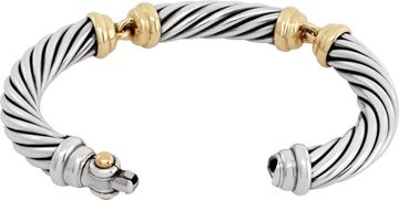 David Yurman Cable Bracelet 10mm sterling silver and 14k yellow gold