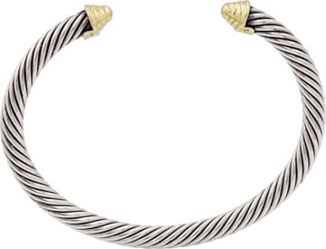 David Yurman Cable bracelet in sterling silver and 14k yellow gold 5mm