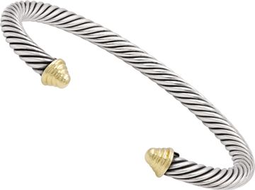 David Yurman Cable bracelet in sterling silver and 14k yellow gold 5mm