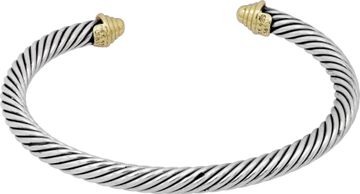 David Yurman Cable bracelet in sterling silver and 14k yellow gold 5mm