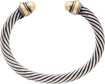 David Yurman Cable bracelet in sterling silver and 14k yellow gold 7mm