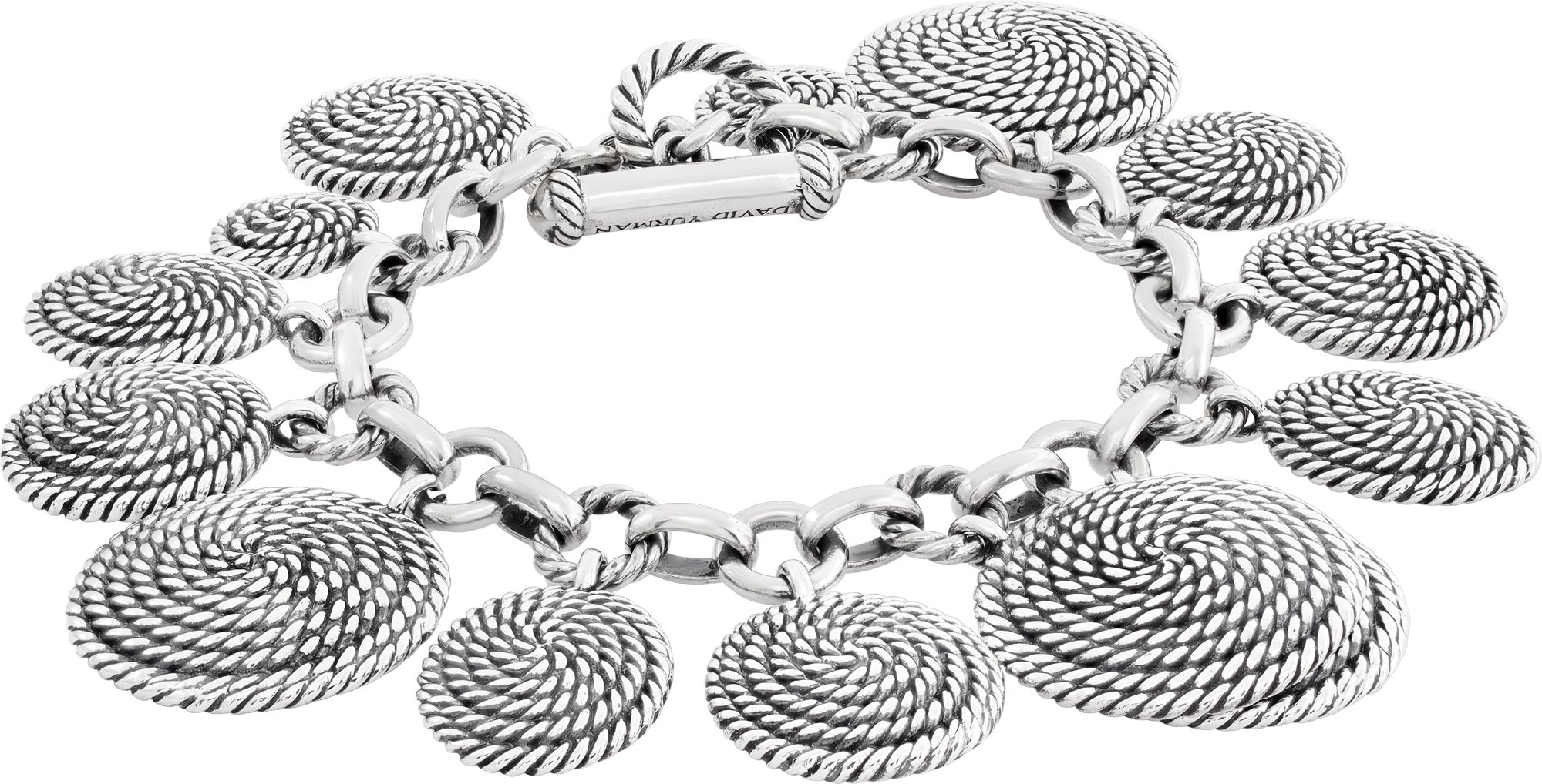 David Yurman Cable Coil charm bracelet in sterling silver