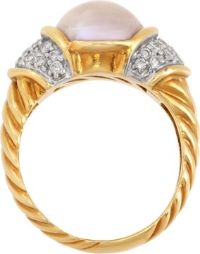 David Yurman Cable Collection Diamond Mabe Pearl ring in 18k yellow gold