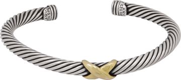 David Yurman Cable Flex X Bracelet in Sterling Silver and 14K Yellow Gold Bracelet Collection