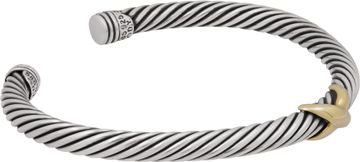 David Yurman Cable Flex X Bracelet in Sterling Silver with 14K Yellow Gold
