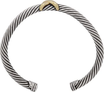 David Yurman Cable Flex X Bracelet in Sterling Silver with 14K Yellow Gold