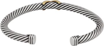 David Yurman Cable Flex X Bracelet in Sterling Silver with 14K Yellow Gold