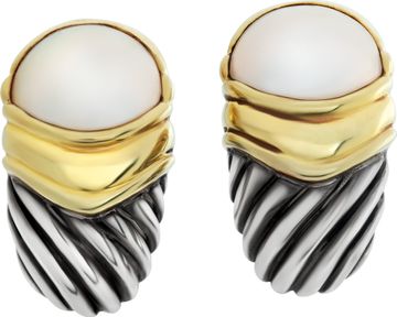 David Yurman Cable Pearl earringsin 14k and sterling silver