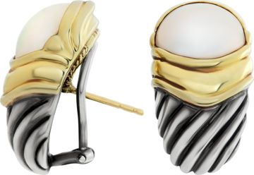 David Yurman Cable Pearl earringsin 14k and sterling silver