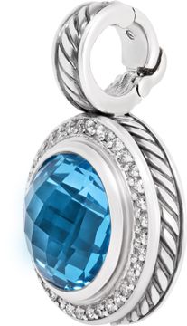 David Yurman Cerise Blue Topaz &amp; Diamond Enhancer Pendant