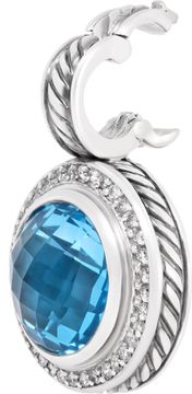 David Yurman Cerise Blue Topaz &amp; Diamond Enhancer Pendant