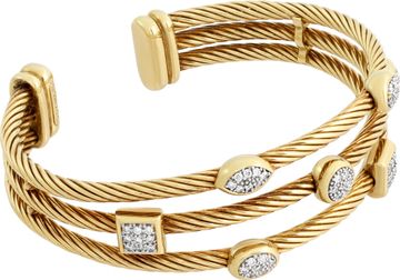 David Yurman Confetti 3-Row Cuff Bracelet in 18k yellow gold