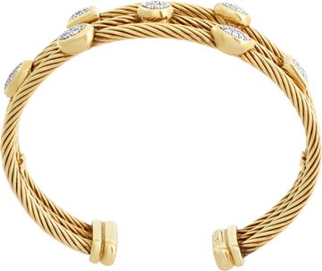 David Yurman Confetti 3-Row Cuff Bracelet in 18k yellow gold