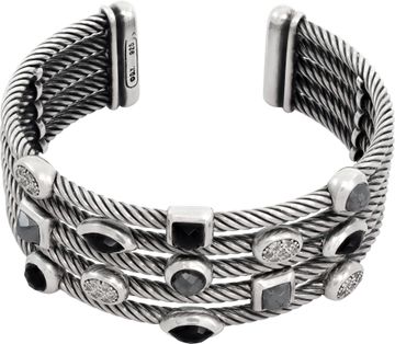 David Yurman Confetti Five Row Cuff In Sterling Silver Bracelet Collection