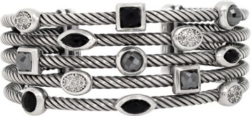 David Yurman Confetti Five Row Cuff In Sterling Silver