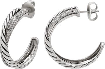 David Yurman Diamond Earrings in Sterling Silver