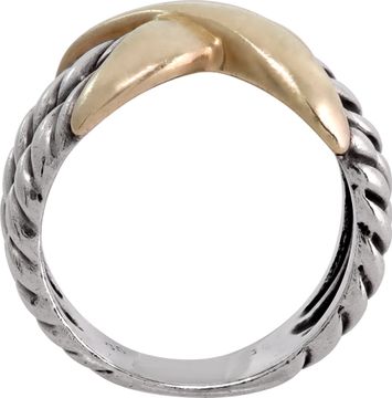 David Yurman Crossover X ring in sterling silver and 14k yellow gold