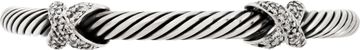 David Yurman Double X Cable Bracelet Sterling Silver and 18k