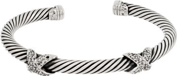 David Yurman Double X Cable Bracelet Sterling Silver and 18k Bracelet Collection