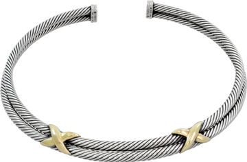 David Yurman Double X sterling silver and 18k yellow gold