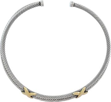 David Yurman Double X sterling silver and 18k yellow gold