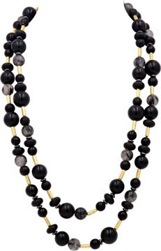 David Yurman Drape Necklace Black Onyx & Quartz 18k yellow gold Necklace Collection