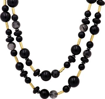 David Yurman Drape Necklace Black Onyx & Quartz 18k yellow gold