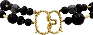 David Yurman Drape Necklace Black Onyx & Quartz 18k yellow gold
