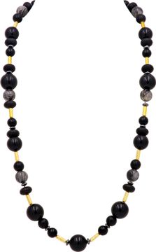 David Yurman Drape onyx necklace with 18k yellow gold stations 25 inches Necklace Collection