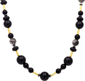 David Yurman Drape onyx necklace with 18k yellow gold stations 25 inches