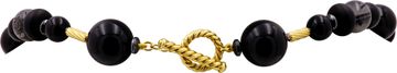 David Yurman Drape onyx necklace with 18k yellow gold stations 25 inches