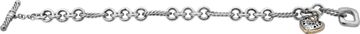 David Yurman Heart Bracelet in sterling silver and 18k yellow gold. 7.5 inches