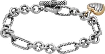 David Yurman Heart Bracelet in sterling silver and 18k yellow gold. 7.5 inches David Yurman Heart Bracelet in sterling silver and 18k yellow gold. 7.5 inches Bracelet Collection