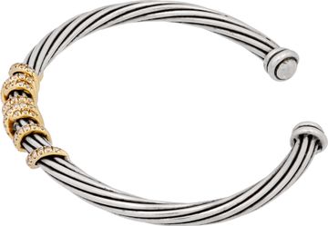 David Yurman Helena Cuff Bracelet in 18k yellow gold with Diamonds