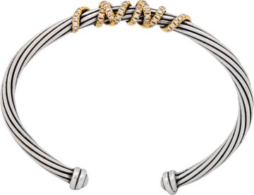 David Yurman Helena Cuff Bracelet in 18k yellow gold with Diamonds
