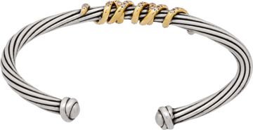 David Yurman Helena Cuff Bracelet in 18k yellow gold with Diamonds
