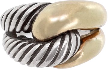 David Yurman Labyrinth ring in sterling silver and 14k yellow gold