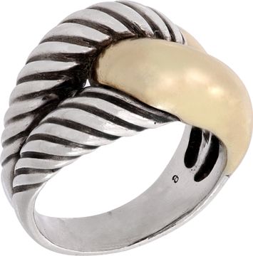 David Yurman Labyrinth ring in sterling silver and 14k yellow gold
