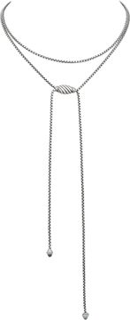 David Yurman Lariat Necklace in sterling silver with green gemstones Necklace Collection